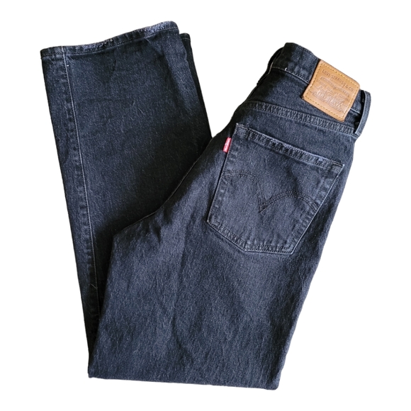 Levi's Ribcage Straight Feelin' Cagey Black size 27 - Picture 2 of 16